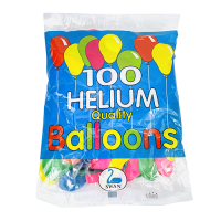Helium Balloons Assorted Colours (Pack 100)
