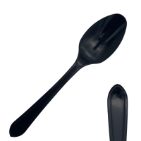 Black Plastic Disposable Spoons (Pack 100)