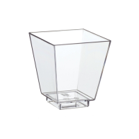 Fingerfood Clear Plastic Disposable Dessert Bowl Square 50ml 4.5x4.5x5cm (Pack 50)
