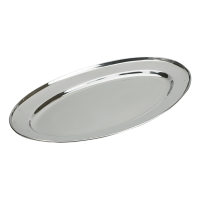 Stainless Steel Oval Meat Flat 22cm