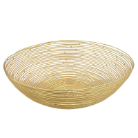 Brass Round Wire Basket 21cm