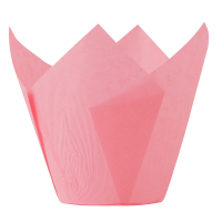Light Pink Tulip Baking Cups 8cm Deep 5cm Base (Pack 50)