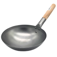 Oriental Wok Pan with Wooden Handle 10"