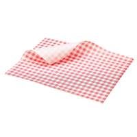 Printed Gingham Greasepoof Red 250x200mm (Pack 1000)