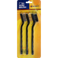 Marksman Small 3pcs Wire Brush Set 18cm S/S, Brass & Nylon (Pack 3)