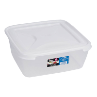 Whatmore 10 Litre Large Square Food Box Clear Base with Ice White Lid