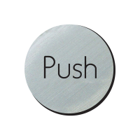 Push 75mm Door Disc in Silver Finish
