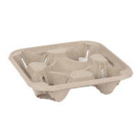 Moulded Pulp Fibre 4 Cup Carriers (Pack 90) [180]