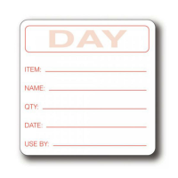 Your Own Day Item / Date / Use By 50 x 50mm Food Labels (Pack 500)