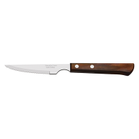 Tramontina Medium Polywood Handled Steak Knife 22cm, Pointed Tip, Serrated Edge, Brown