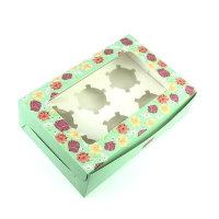 Floral Cupcake Holder 6 Inserts 24x16x7cm (Pack 12)