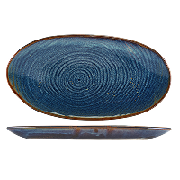Genware Terra Porcelain Aqua Blue Organic Platter 31cm