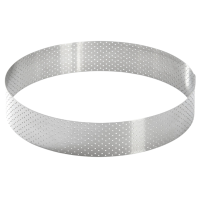 Stainless Steel Straight Perforated Tart Ring 18.5 x 3.5cm