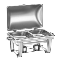 Hinged Lid Rectangular Chafing Dish 2 X 1/2 GN 8.4 Litre
