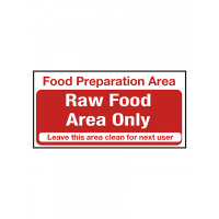 Self Adhesive Raw Food Area Only Sign