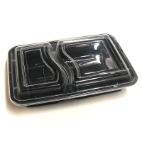 Clear Lid for Black Microwaveable Plastic Container 2 Comp. (Pack 300)