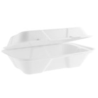 Vegware Compostable 9x6" Large Bagasse Clamshell (Pack 50)