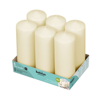 Bolsius Professional Pillar 8 Candles Ivory 68 x 200mm (Pack 6)
