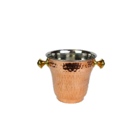 Copper Ice Bucket with Brass Handles 14(w) x 13(h)cm