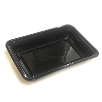 Black Rectangular Microwaveable Plastic Container Base 28oz (Pack 300)