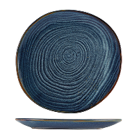 Genware Terra Porcelain Aqua Blue Organic Platter 28.5cm