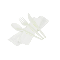 Vegware Compostable Cutlery Kit (Knife, Fork, Spoon, Napkin) (Pack 250)