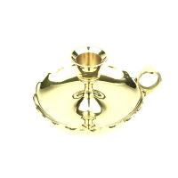 Brass Candle Stick Holder with Fluted Plate