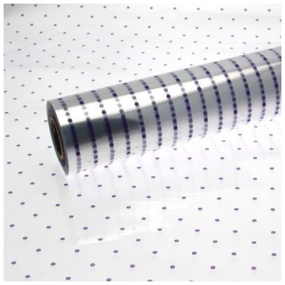 Cellophane Plastic Film Roll Purple Dots 800mm x 100meter