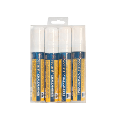 Securit Chalkmarkers White Large (Pack 4)