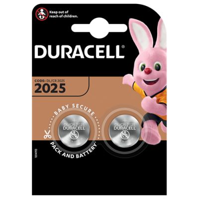 Duracell CR2025 3v Lithium Battery (Pack 2)