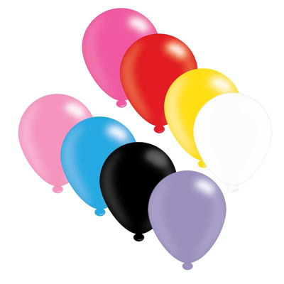 Latex Balloons Assorted (Pack 8)
