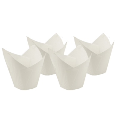 White Tulip Baking Cups 8.5cm (Pack 200)
