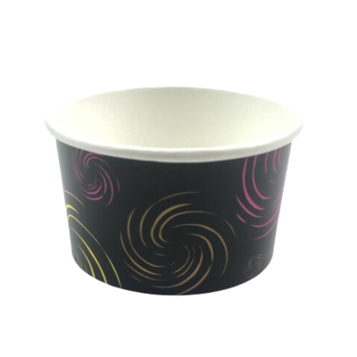 Disposable Paper Ice Cream Cup Swirl Design 8oz 236ml (Pack50)