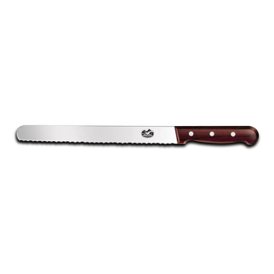Victorinox Rosewood Handle Slicing Knife with Round Tip Serrated Edge 36cm