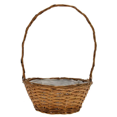Hollywood Golden Round Basket with Handle 14"