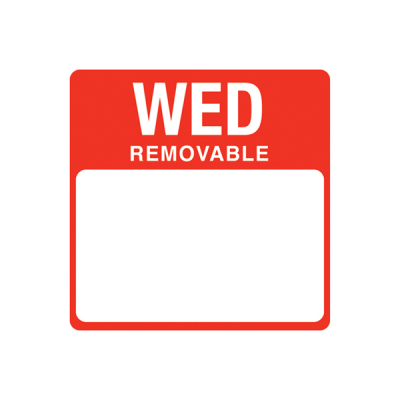 Day of the Week Removable Label Wednesday