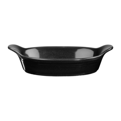 Churchil Cookware Metallic Black Large Round Eared Dish 7.125" (Pack 6)