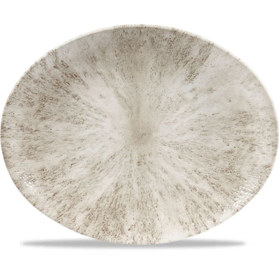 Churchill Stone Agate Grey Orbit Oval Coupe Plate 12.5" (Pack 12)