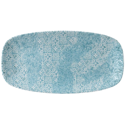 Churchill Aquamarine Med Tiles Chefs Oblong Plate 11.75x6" (Pack 12)