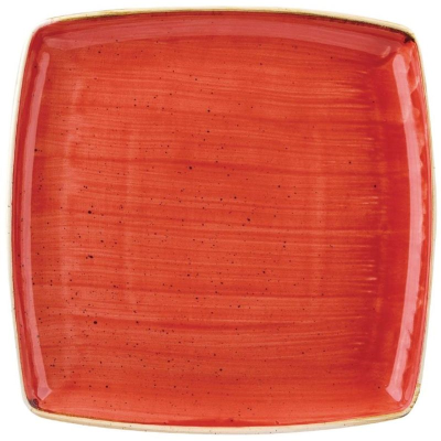 Churchill Stonecast Berry Red Deep Square Plate 26cm (Pack 6)