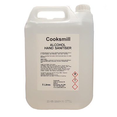 Cooksmill 70% Alcohol Hand Sanitiser (5 Litre)