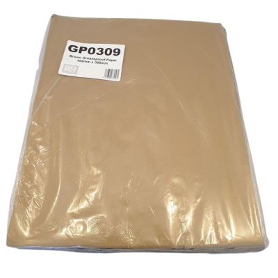 Brown Greaseproof Paper Sheets 400x320mm (Pack 500)