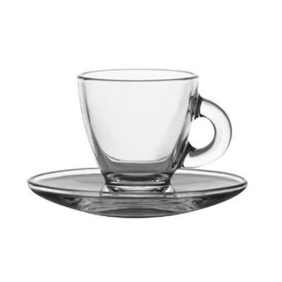 Ravenhead Entertain Glass Espresso Cup Saucer 8cl (Pack 2)
