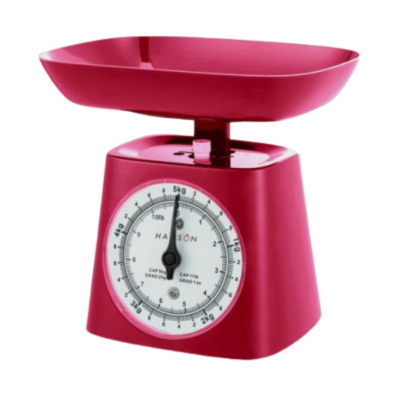 Hanson HB440 Red 5kg kitchen scale with bowl
