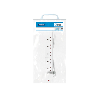 Status 6 Way 2 Meter Extension Wire Socket with Neon Indicator