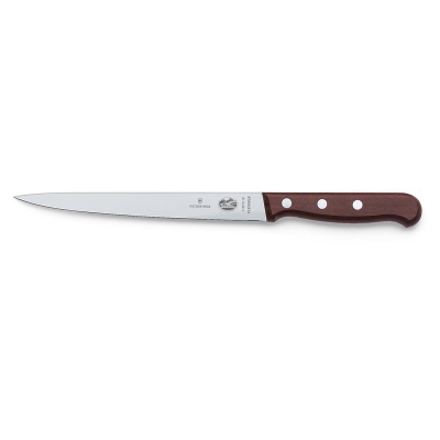 Victorinox Rosewood Handle Filleting Knife with Flexible Narrow Blade 18cm
