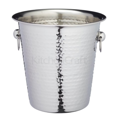 BarCraft Hammered Stainless Steel Champagne Bucket