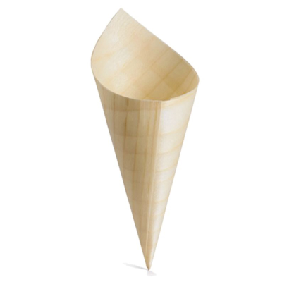 Disposable Serving Pieces Mini Serving Cone, Natural, 4.5x12.5cm, 45ml (Pack 50)