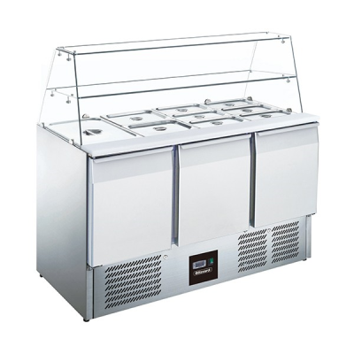 Blizzard BPD3 3 Door Refrigerated Compact Prep Station with Display