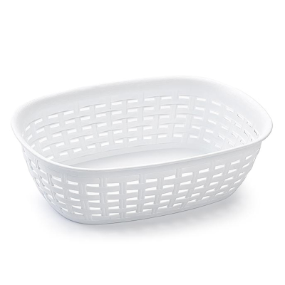 Plasticforte White Wicker Bread Basket